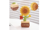Floral Ornament Tabletop Floral Ornament Figurine Desktop Ornament with Base Yellow Figurine with Base Miniature