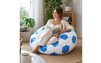 Sports-Themed Inflatable Soccer Chair Portable Soccer Ball Chair Lightweight Inflate Seat Sporty for Game Room, Patio