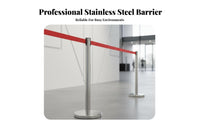 Retractable Belt Stanchion Heavy-Duty Base Stainless Steel Crowd Control Post Sturdy Construction Queue Line Barrier Post for Banks, Airports, Venues