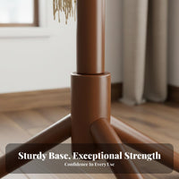 Stable Base Solid Wood Clothes Stand Modern Design Unattached Standing Clothes Hanger High Load Capacity Unattached Standing Coat Rack Easy Assembly for Families, Homeowners, Office Workers, Bedroom, Living Room, Hallway, Corner