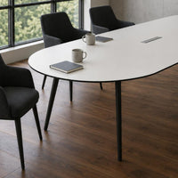 Wired Conference Table Concealed Wiring Oval Conference Table White Office Furniture