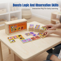 Wooden Tile Matching Game, Animal Fruit Traffic Number Theme, Early Education, Preschool Cognitive Toy for Kids