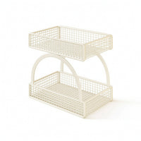 Two-Tier Fruit Rack Space-Saving Countertop Organizer Rack for Kitchen, Dining Room