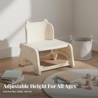 Child-Safe Design Peanut Shaped Table and Chair Set Polished Edges Adjustable Height Kids Desk Set Sturdy Construction Height Adjustable Toddler Desk Easy to Clean for Toddlers, Preschoolers, Kindergarten, Preschool, Daycare, Classroom
