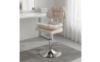 Ergonomic Back Support Padded Technician Stool on Wheels Adjustable Rolling Stool with Backrest Cushioned Swivel Vanity Chair for Beauticians, Nail Technicians, Hairstylists, Beauty Salon, Barbershop, Home Office