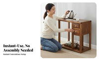 Chinese Design Water Dispenser Stand with Drawers Multi-Functional Tea Table Space-Saving Design Side Cabinet Handmade for Homeowners, Office Workers, Living Room, Study