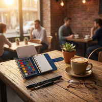 Travel-Friendly Watercolor Notebook Loose-Leaf Notebook with Pigment Box Pocket-Sized Sketchbook Bleed-Proof for Artists