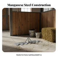 Heavy Duty Grain Rake Construction Multi-Function Farm Rake Effort-Saving Manganese Steel Push for Farmers, Landscapers, Driveway