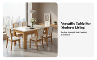 Marble Top Dining Table Set Space-Saving Dining Table and Chairs Set Sturdy Construction for Small Apartment Dwellers, Homeowners, Home
