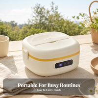 Rounded Corner Cordless Electric Lunch Box Rechargeable Heated Lunch Box for Office Workers, Work