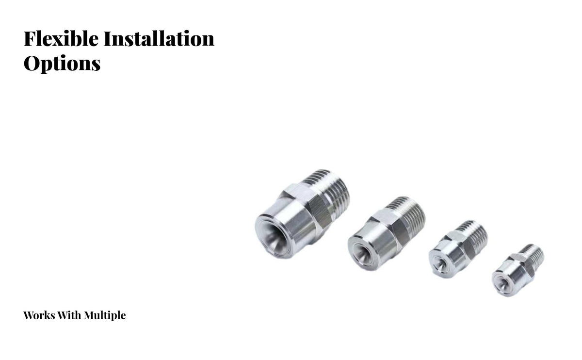 Stainless Steel Cone Nozzle Rust Resistant Wide Angle Aerosolizing Nozzle Precision Machined Solid Cone Spray Head for Humidification, Cooling
