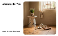 Chinese design spotted Mushroom Seat Multi-Functional Ceramic Stool Glazed Finish Plant Stand for Guesthouse Owners, Interior Designers, Homeowners, Living Room, Bedroom, Balcony, Entryway