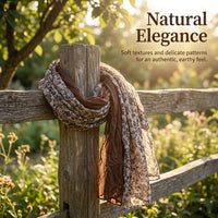 Scarf for Women Lightweight, Floral Print Pleated Scarves, Spring Summer Shawl Wrap for Travel