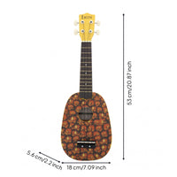 Basswood Pineapple Ukulele Nylon Strings 21 Inch Ukulele Portable Musical Instrument Lightweight for Children, Outdoor