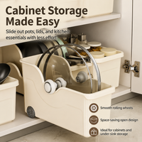12L Kitchen Storage Bin With Wheels Stackable Storage Boxes With Lids, Wheeled Storage Boxes With Lids For Pots Pans Lids Spices Utensils