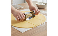 Croissant Cutter Food-Grade Stainless Steel Croissant Shaper Tool Triangle Pastry Cutter Double Handle Design for Bakery
