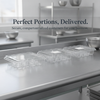 Disposable PET Dumpling and Mini Bun Takeaway Containers with Lids