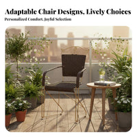 Bouncing Design Cantilever Chair Breathable Weave Woven Armchair Reinforced Frame Seating Furniture Soft & Comfortable for Office Workers, Students, Balcony, Living Room, Bedroom, Garden