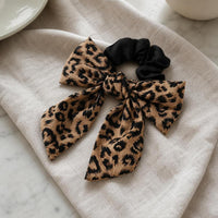 Leopard Print Bow Hair Claw Clip Handmade Fabric Hair Accessories