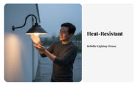 Waterproof Gooseneck Barn Light Weather Resistant Industrial Wall Sconce Anti-Rust for Warehouse, Garage, Restaurant