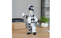 Porcelain Clown Doll Handmade Harlequin Clown Figure Collectible Harlequin Figure for Collectors