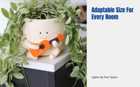 Creative Cartoon Guitar Planter, Resin Succulent Flowerpot, Home and Garden Decoration