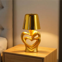 Decorative Heart-Embrace Table Lamp Compact Heart Shaped Table Lamp Ambient Light Cute for Nightstand