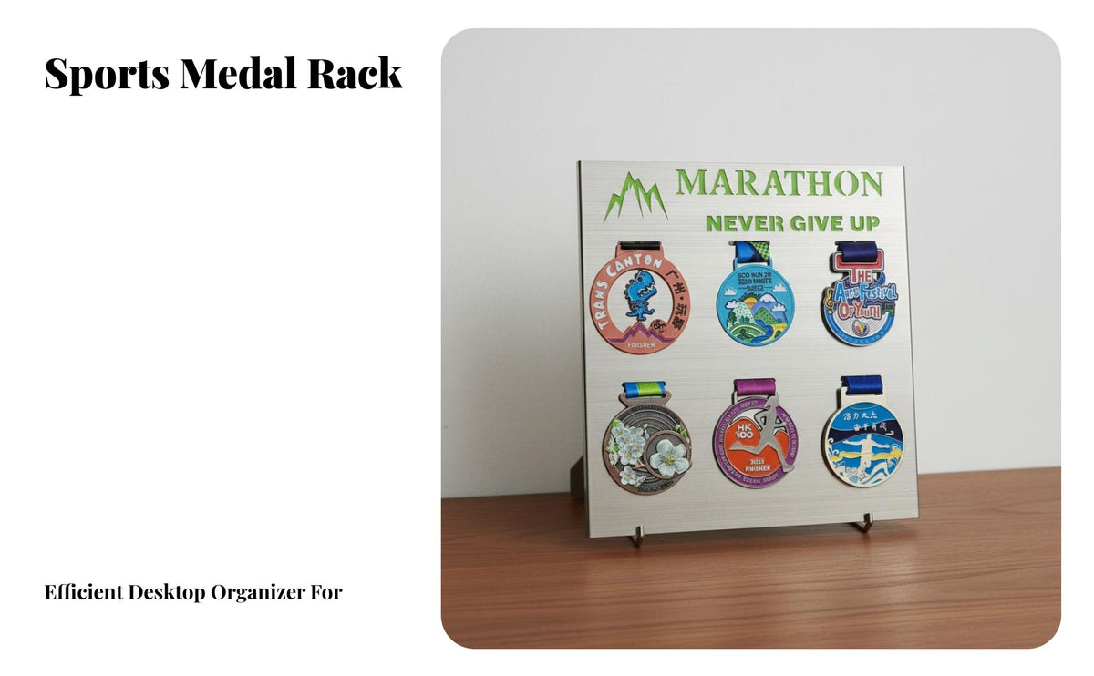 Endurance Event Medal Display Stainless Steel Desktop Medal Display Stand Tabletop Home Decor Decoration for Cyclists, Runners, Desk, Living Room