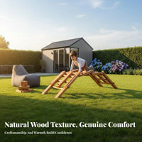 Mortise Tenon Construction Piece S Hands-on Learning Wooden Climbing Frame Strong Load-Bearing Interlocking Wood Block Bridge for Outdoors, Backyard