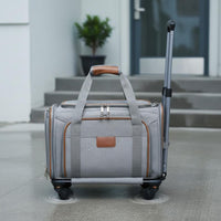 Soft Sided Pet Trolley Luggage Strap Portable Pet Transport Carrier Breathable Mesh for Cat Owners