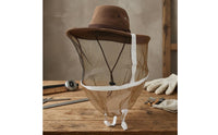 Full-Face Beekeeping Veil Hat Drawstring Closure Wide Brim Beekeeping Hat Braided Band Ventilated Bee Veil Denim-Style for Beekeepers, Apiary