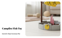 Boredom Reliever Grilled Seafood Treat Dispenser Mental & Physical Stimulation Rotating Seafood Treat Toy Encourages Natural Instincts