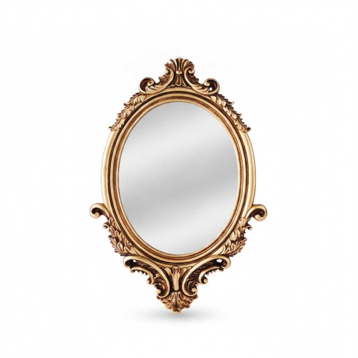 Gold Classical Oval Decorative Wall Mirror with Ornate Pattern