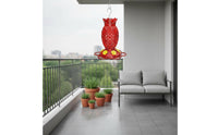 Decorative Hummingbird Feeder Easy to Hang Hanging Hummingbird Feeder Wide Mouth Outdoor Bird Waterer Leak-Proof for Patio, Yard