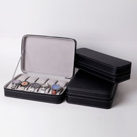 Ostrich Pattern PU Leather Zipper Watch Case, 6 or 10 Slots