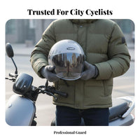 Winter Thickened Warm Lining Unisex Electric Bike Helmet Removable Ear Protectors Shielded Headwear for Women, Adults, City Riding