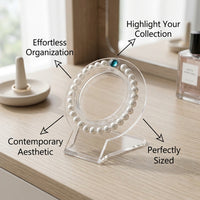 Clear Acrylic Bracelet Display Stand, Single Tier Jewelry Holder, Retail for Counter, Transparent Organizer Rack