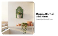 Metal Hanging Planter Embossed Lettering Wall Flower Basket Arched Top Decorative Plant Holder