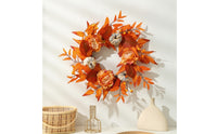 Fall Wreath with Pumpkins Vibrant Autumn Wreath with Berries Textured Sturdy for Homeowners, Entryway
