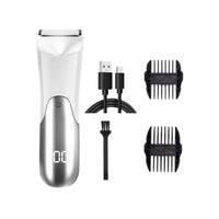 Rechargeable Body Trimmer with Guide Comb Cordless Electric Body Hair Trimmer Portable Grooming Tool with Light Compact for Men, Home, Travel