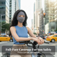 Protection Facekini Lightweight Full Face Sun Face Covering Cooling Ice Silk Face Cover Elastic Ear Loops Ice Silk Cooling Face