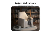 360-Degree Rotation Upholstered Swivel Chair Modern Design Upholstered Swivel Armchair Soft Texture Textile Single Sofa High-Density Foam for Readers, Homeowners, Interior Designers, Living Room, Bedroom, Lounge Area, Reading Nook