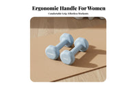 2 Pieces Compact Design Dumbbell Pair Comfortable Grip Solid Cast Iron Dumbbell Non-Slip Vinyl Coated Dumbbells Floor Friendly for Women, Teenagers, Beginners, Home Gym, Full Body Workout