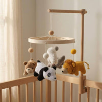 Soft Yarn Crocheted Creature Crib Mobile Neutral and Bright Colors Hanging Soft-Textured Creature Mobile for Babies