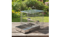 Bird Bathing Cage with Perch Portable Avian Enclosure Cage with Tray Stable for Small Birds, Travel