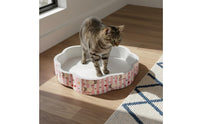 Low-Dust Cardboard Kitten Scratcher Bed Wear-Resistant Bowl Kitten Scratcher Long-Lasting Corrugated Cardboard Scratch Pad 2-in-1 for Cats, Indoor