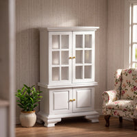 Dollhouse Cabinet with Glass Doors Elegant Dollhouse Cabinet Cupboard with Transparent Doors for Collectors
