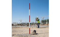 High-Contrast Colors Red and White Survey Pole Pointed Tip Telescopic Survey Pole Surveying Equipment for Surveyors