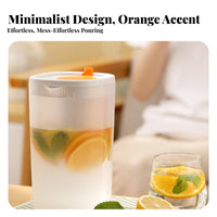Space-Saving Plastic Cold Water Pitcher Easy to Clean Refrigerator Door Water Jug Included for Families, Hosts, Kitchen, Parties, Barbecues