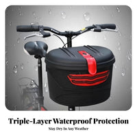 Anti-Theft Lock Electric Bike Front Basket Large Capacity Waterproof Cycle Basket Sturdy for Commuters, Commuting, Shopping